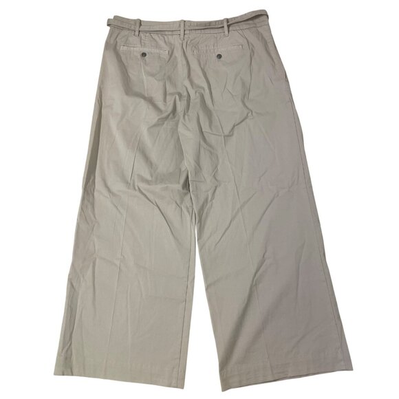 Everlane Easy Wide Leg Trench Pants Tan Sz 16 Belted Minimalist Organic Cotton - Picture 2 of 8